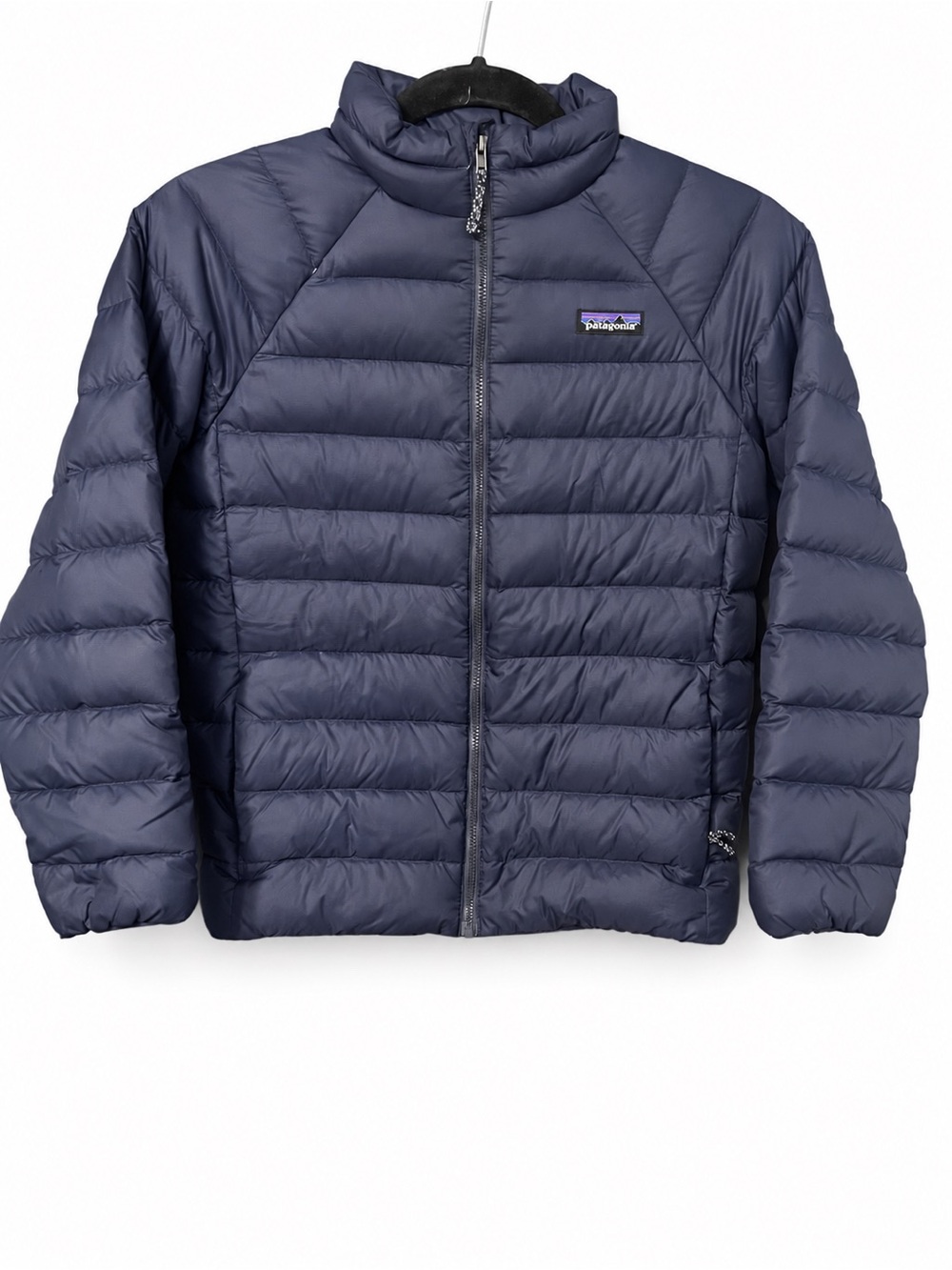 Patagonia Down Sweater Jacket Kids M - 10 Puffer Navy Blue Full Zip